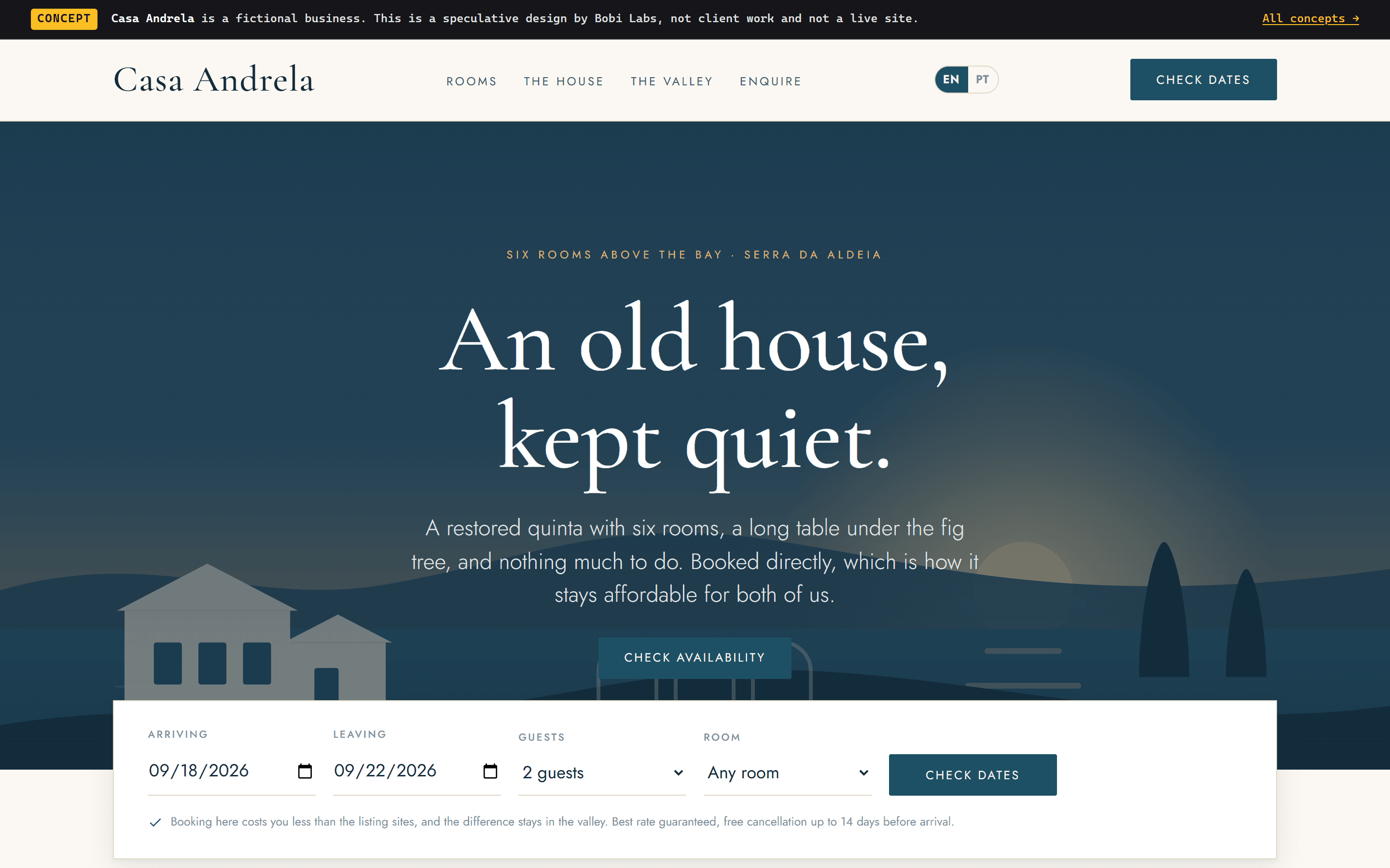 Casa Andrela on a laptop