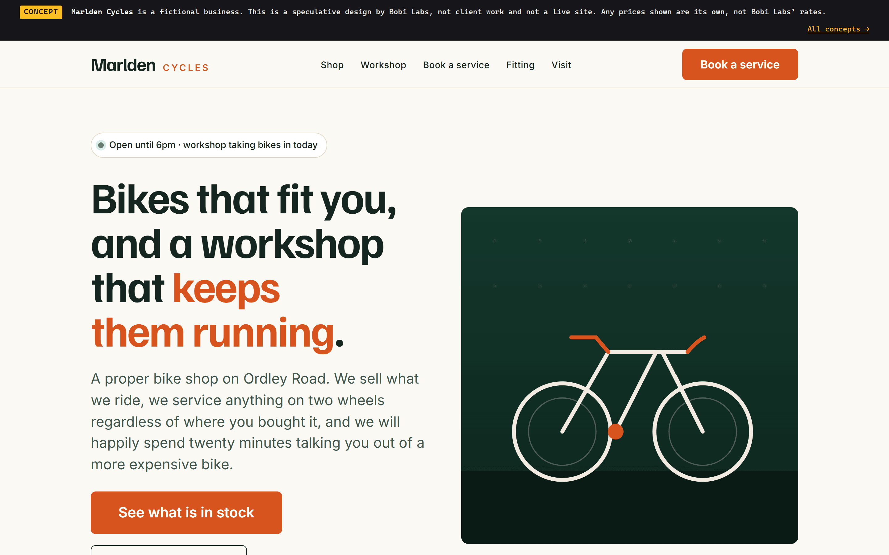Marlden Cycles on a laptop