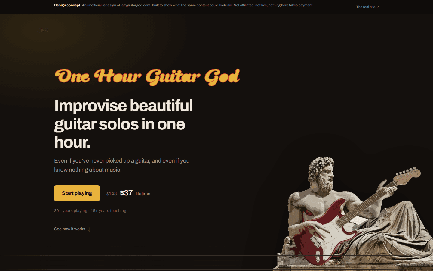 One Hour Guitar God on a laptop